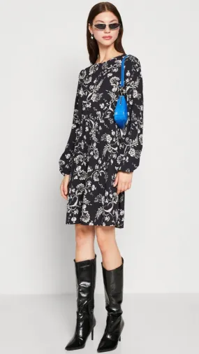 4-A1100 Vidaisy Navy Print Day Dress