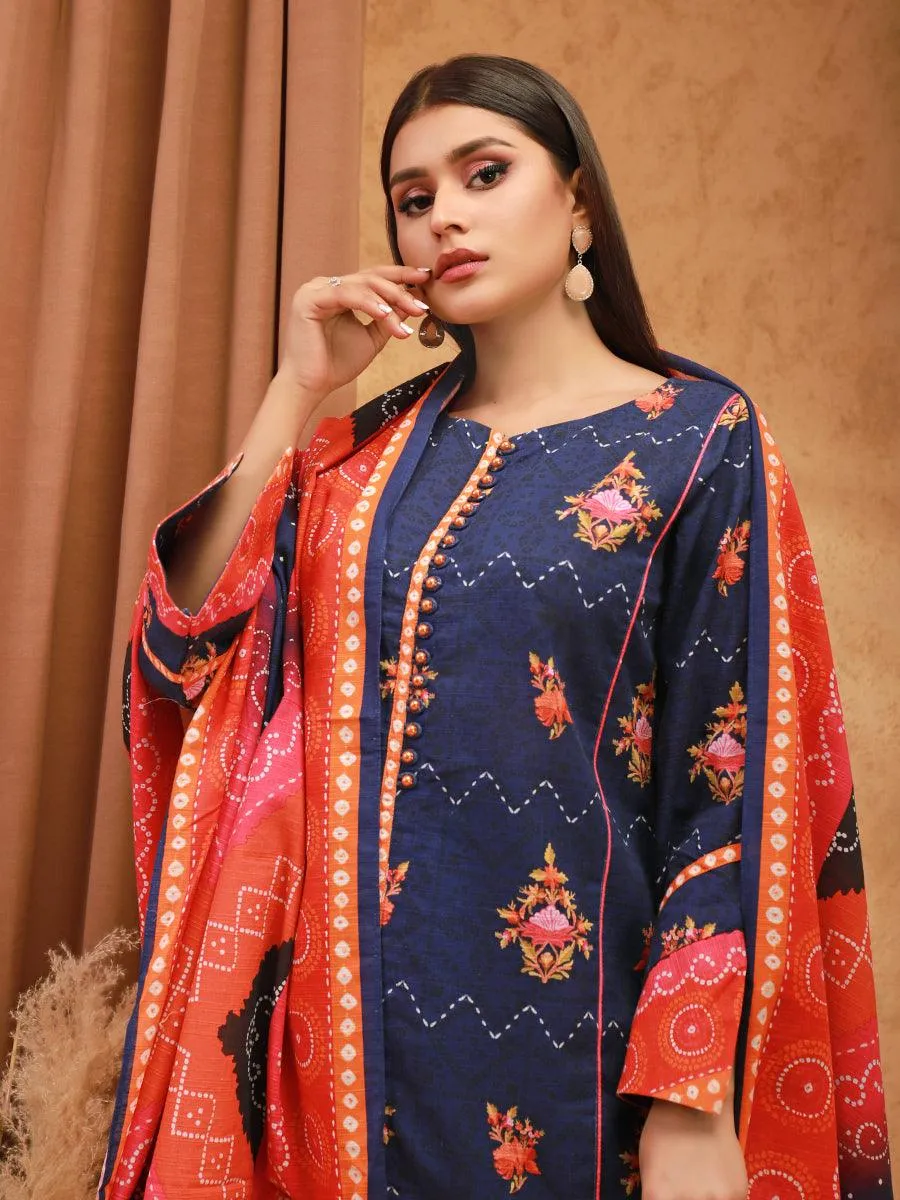 ACE Galleria Digital Printed Unstitched 3 Piece Khaddar Suit ACE 12142