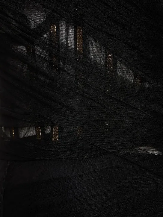 Dolce&amp;Gabbana   Draped tulle strapless midi corset dress 