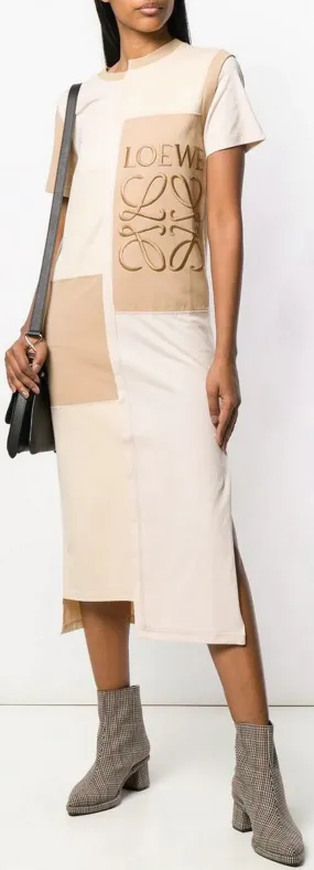 Embroidered Patchwork T-Shirt Dress
