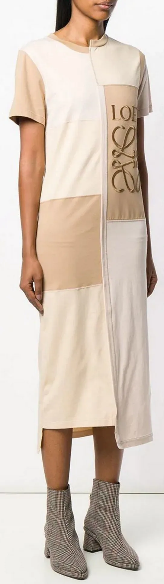 Embroidered Patchwork T-Shirt Dress