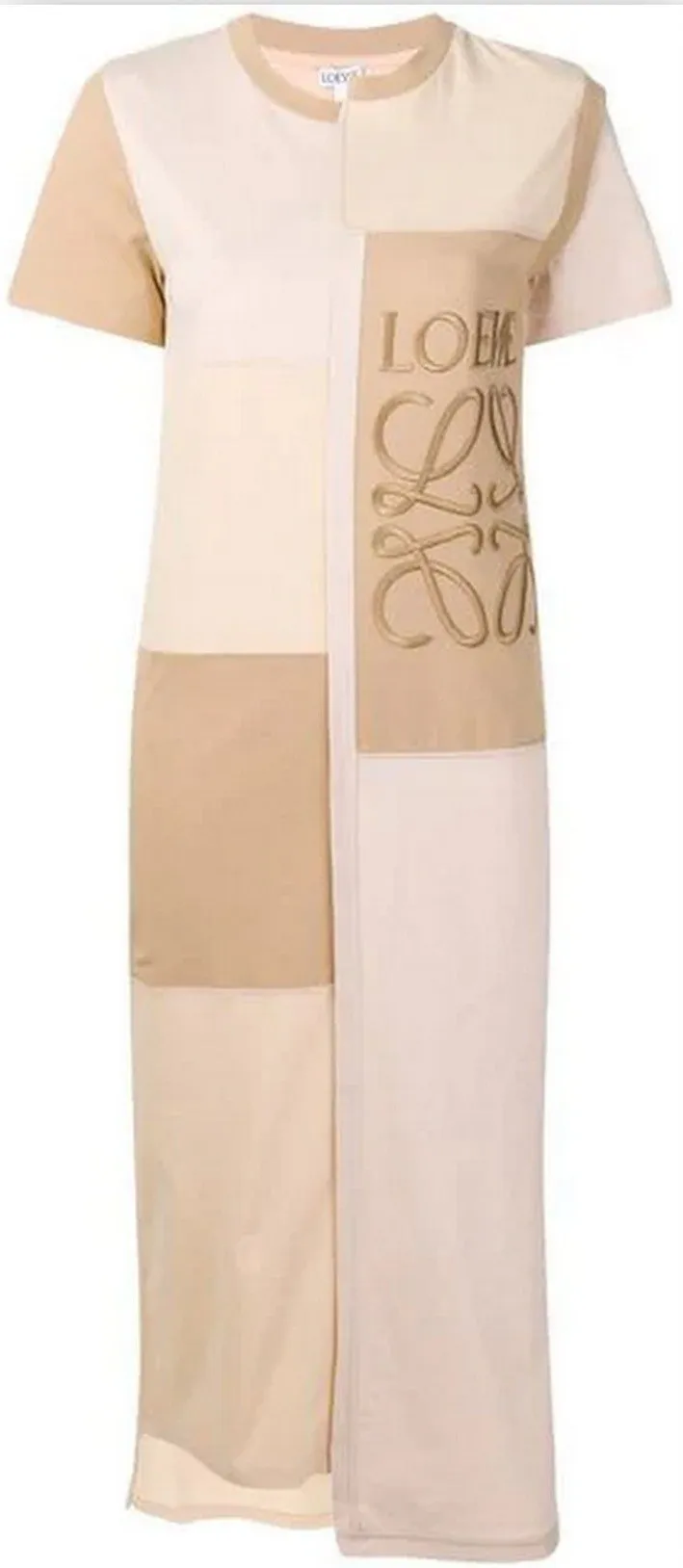 Embroidered Patchwork T-Shirt Dress