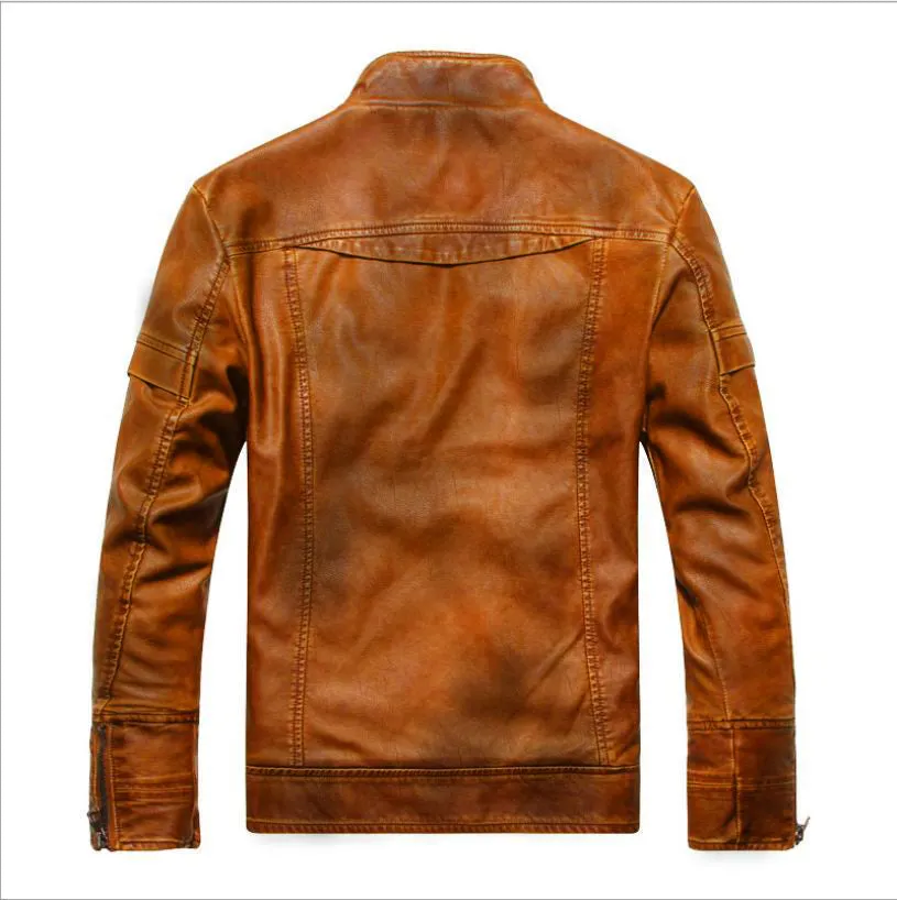 Genuine Biker Waxed Sheep Leather Jacket