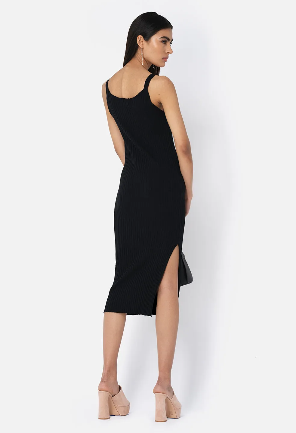 Ginza Rib Twist Dress / Black