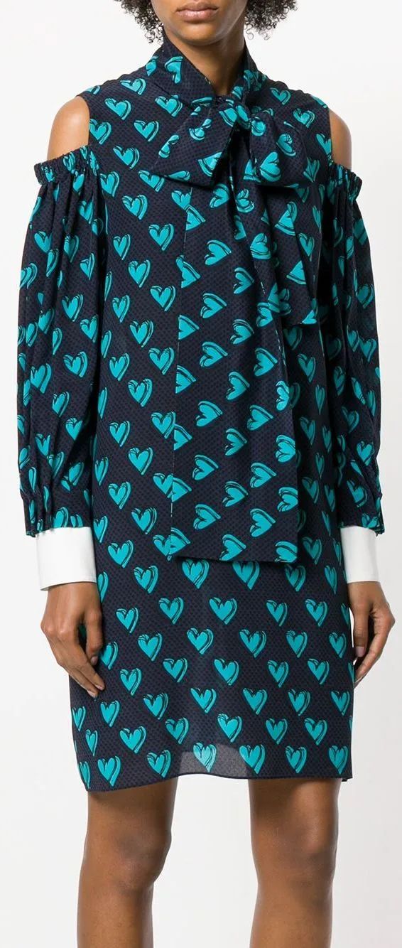 Heart Print Shirt Dress