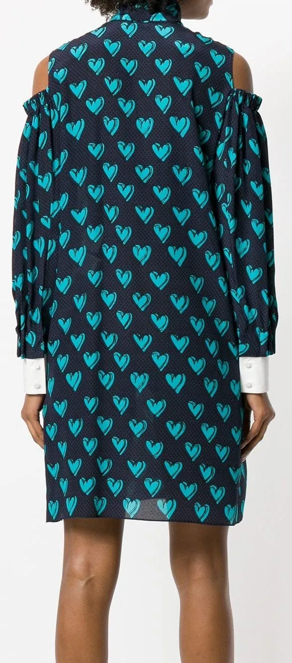 Heart Print Shirt Dress