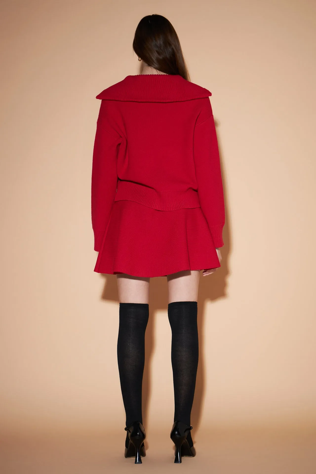 High-Waisted A-Line Mini Skirt