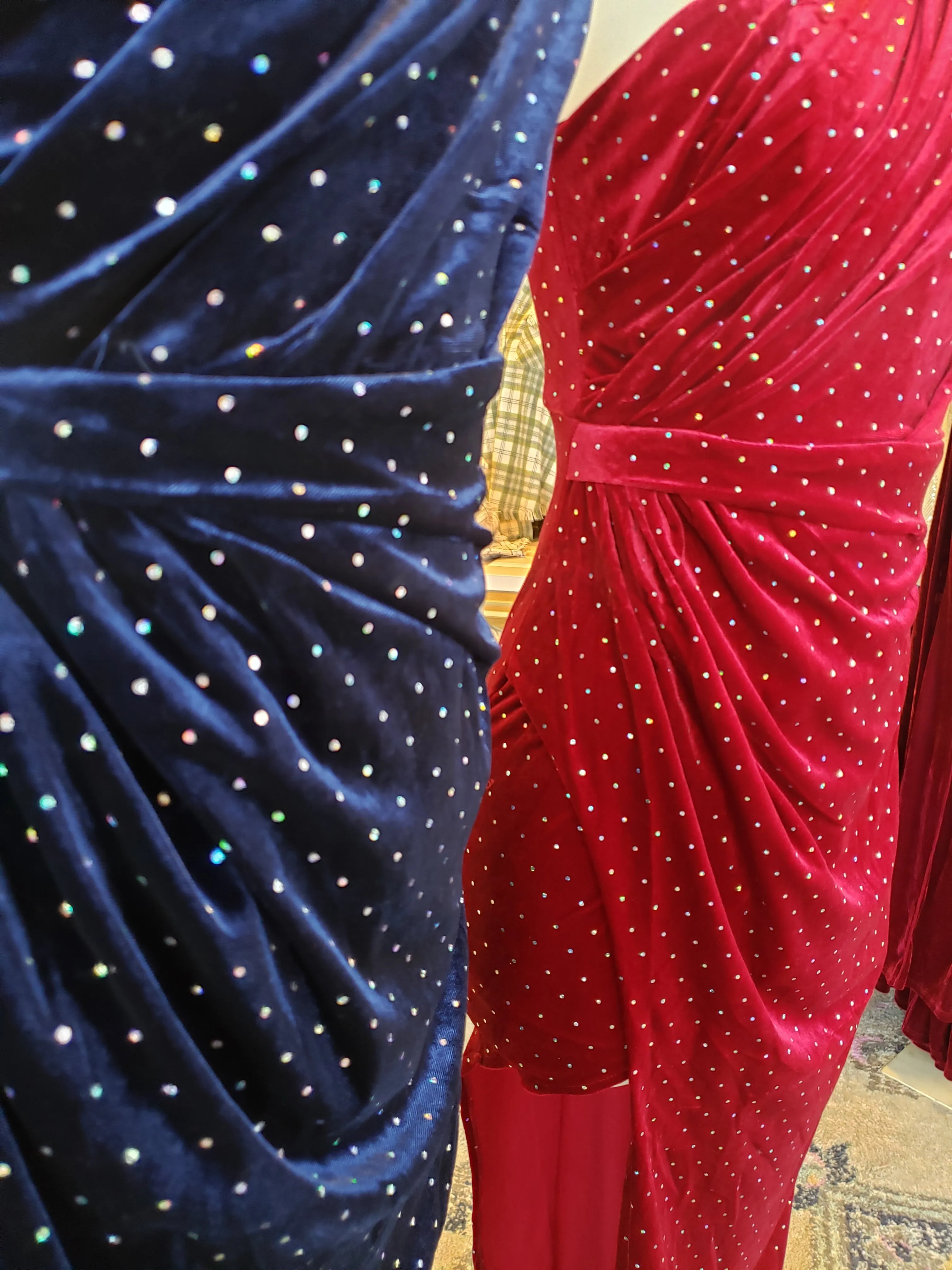 Navy One Shoulder Slit Dress