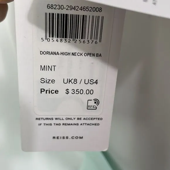 NWTReiss Mint High Neck Layered MIDI Dress