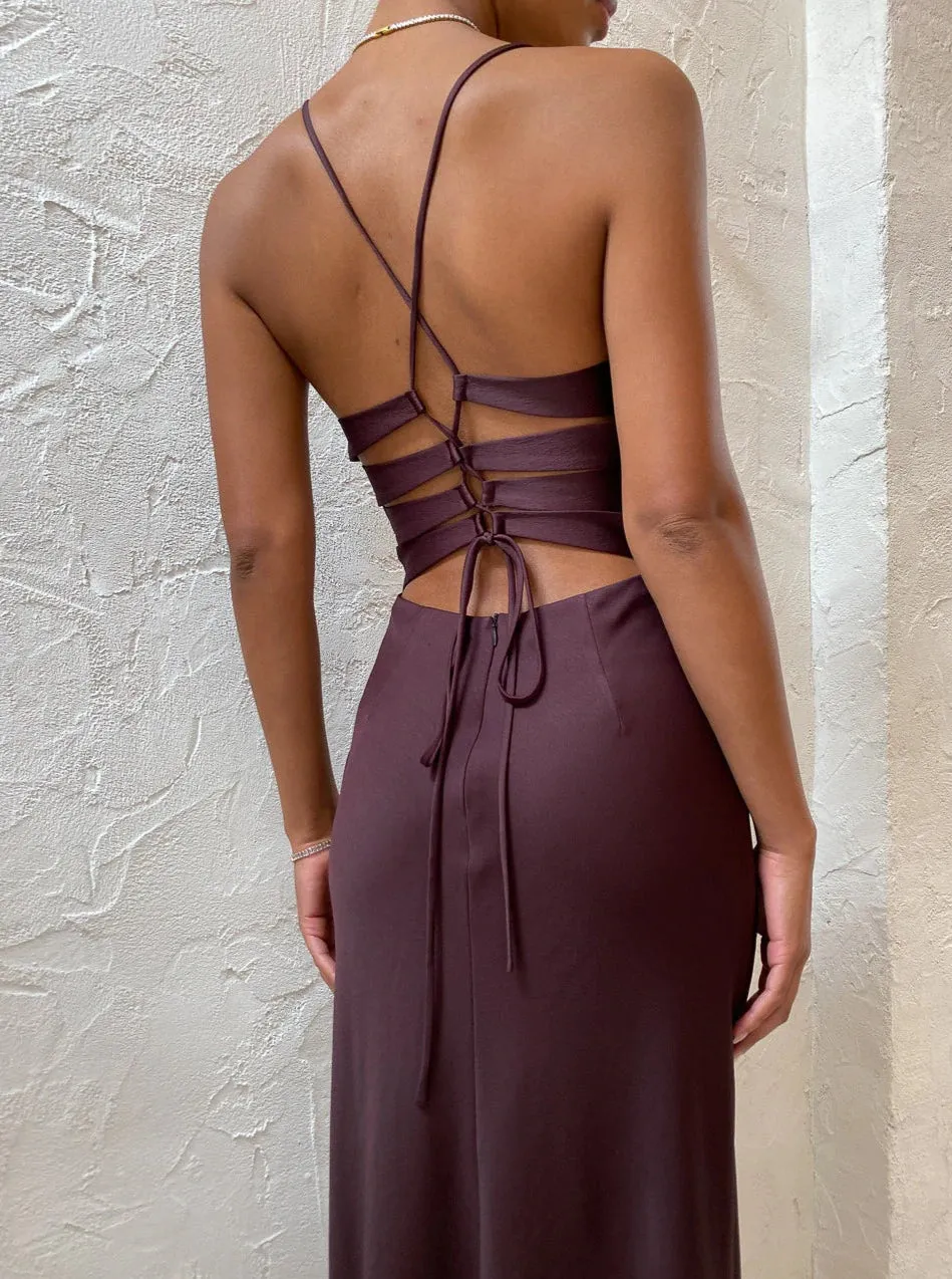 Time to Shine Slip Dress (Truffle)