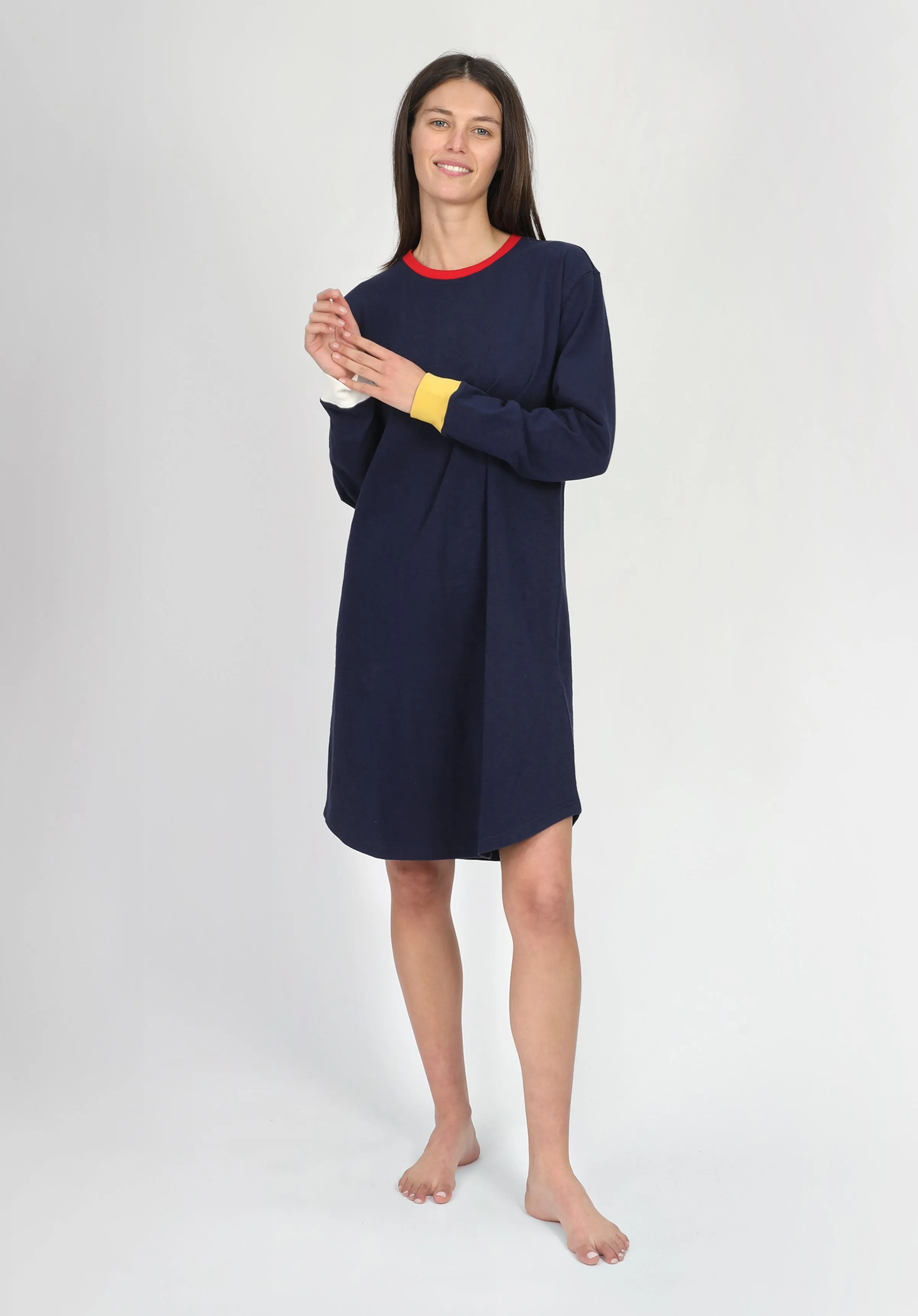 Twyla T-Shirt Dress in Navy Colorblock